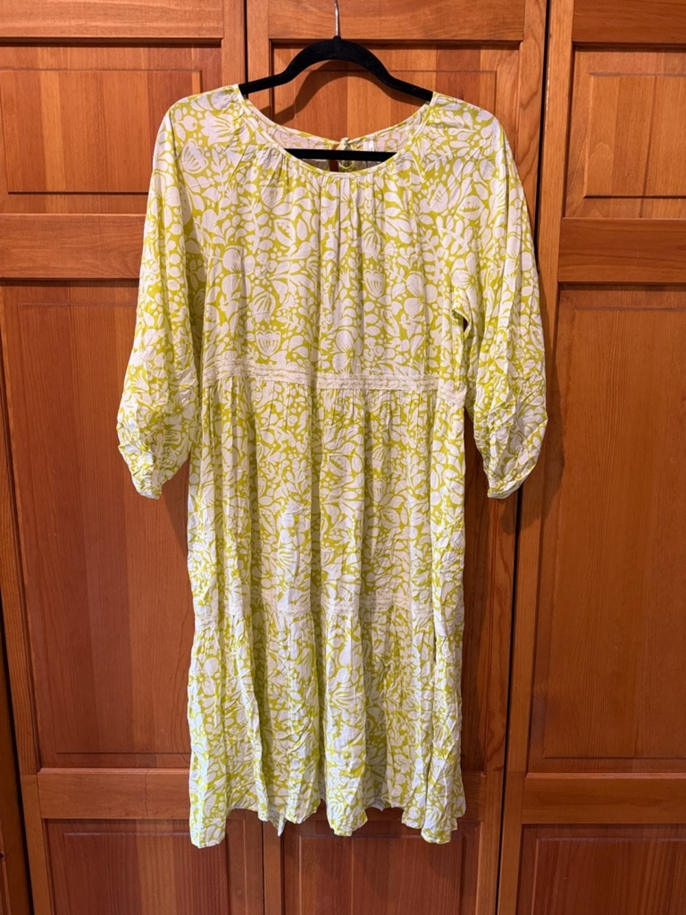 Anthropologie Tiered Puff-Sleeve Dress - Picture 3 of 6